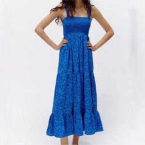 Sunday Up Nap Dress Micro Blue Floral Patterned Maxi Dress